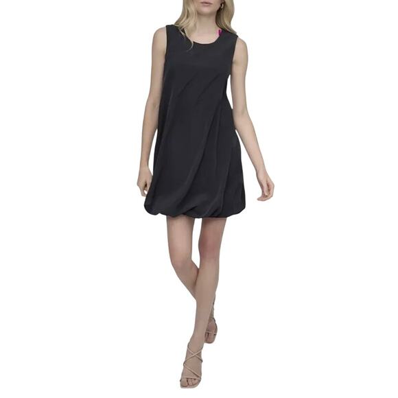 NWT DKNY Scoop-Neck Sleeveless Bubble-Hem Cocktail Dress Black Size 10 - Picture 4 of 6